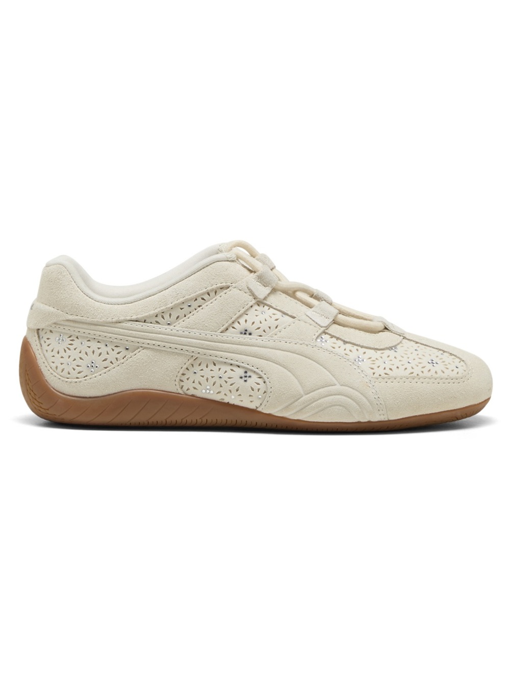 New Puma Speedcat Go Bejeweled Ballet Sneakers Suede Cream Womens Size 7.5